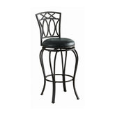 Coaster Adamsville Upholstered Swivel Bar Stool Black Model 122060